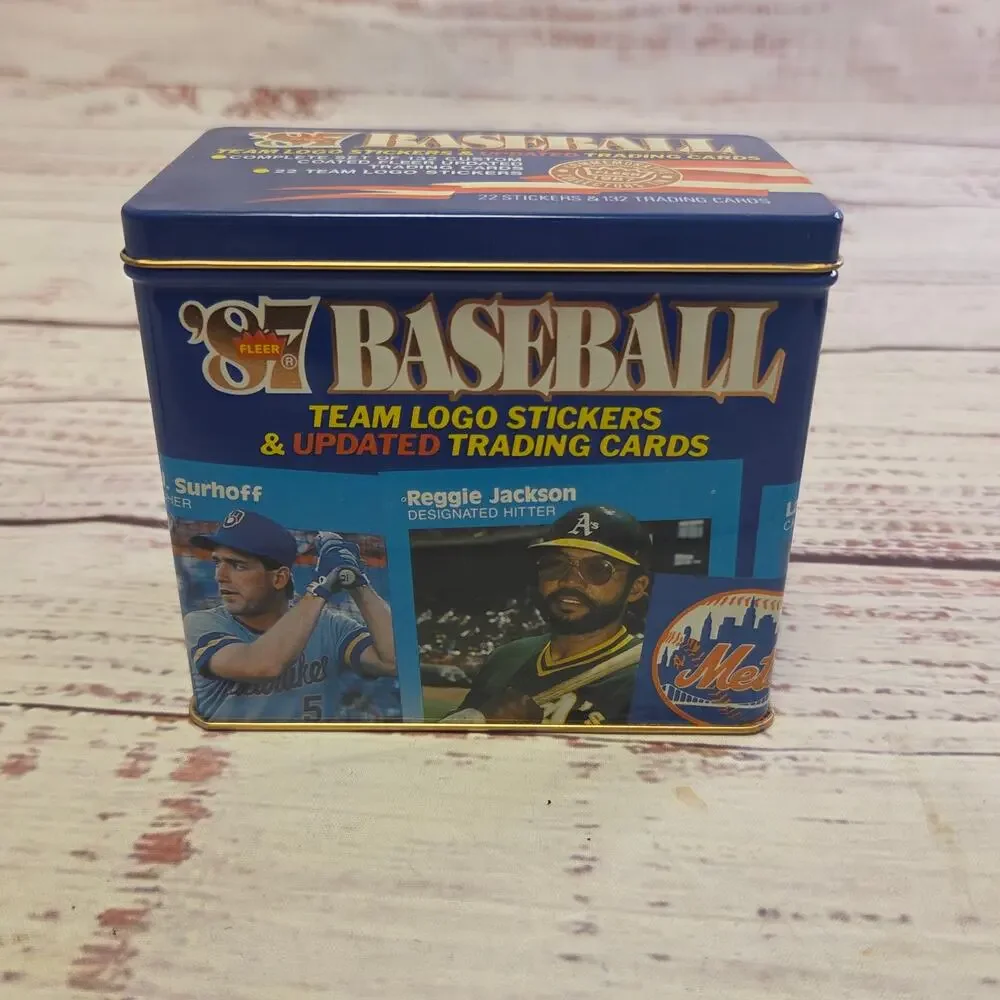 1987 Fleer Baseball Update Complete 132 Card Set 22 Stickers Collector Tin